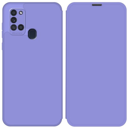 Funda Silicona Líquida con Tapa para Samsung Galaxy A21s color Morado Pastel