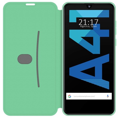 Funda Silicona Líquida con Tapa para Samsung Galaxy A41 color Verde Pastel