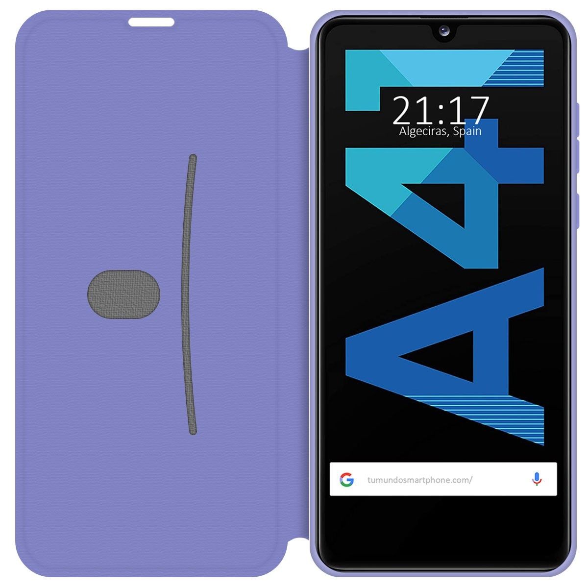 Funda Silicona Líquida con Tapa para Samsung Galaxy A41 color Morado Pastel