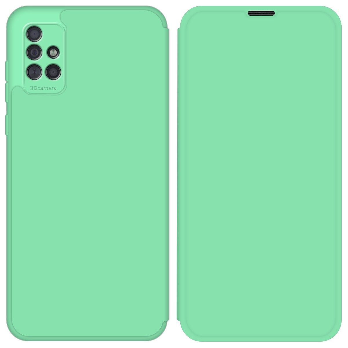Funda Silicona Líquida con Tapa para Samsung Galaxy A51 color Verde Pastel