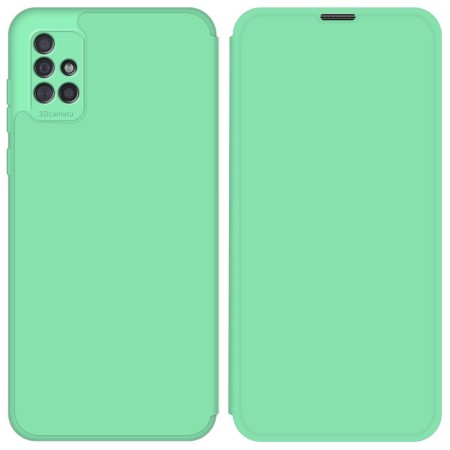 Funda Silicona Líquida con Tapa para Samsung Galaxy A51 color Verde Pastel
