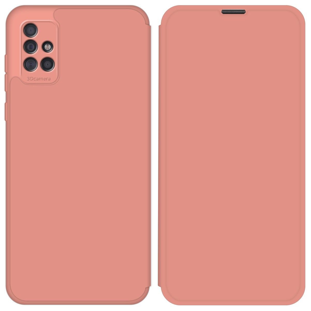 Funda Silicona Líquida con Tapa para Samsung Galaxy A51 color Rosa Pastel