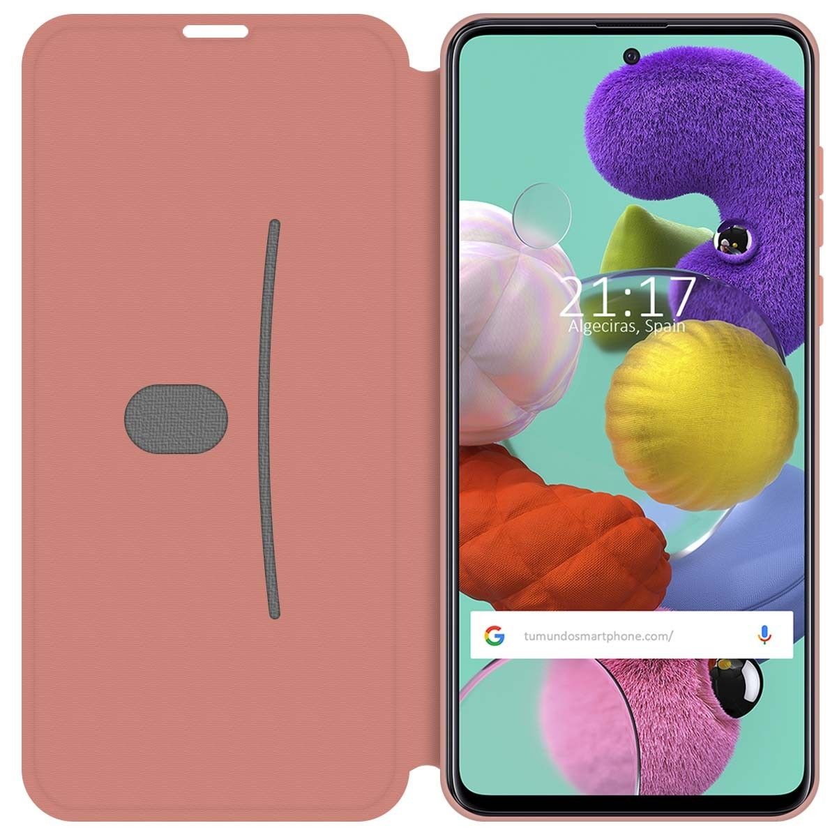 Funda Silicona Líquida con Tapa para Samsung Galaxy A51 color Rosa Pastel