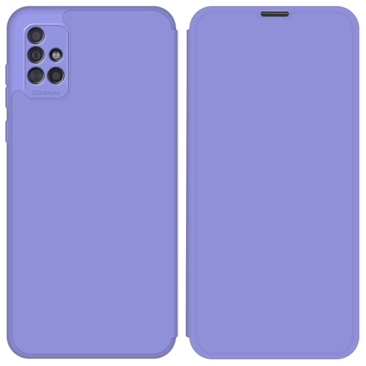Funda Silicona Líquida con Tapa para Samsung Galaxy A51 color Morado Pastel