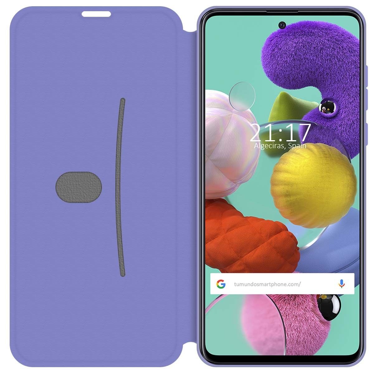 Funda Silicona Líquida con Tapa para Samsung Galaxy A51 color Morado Pastel