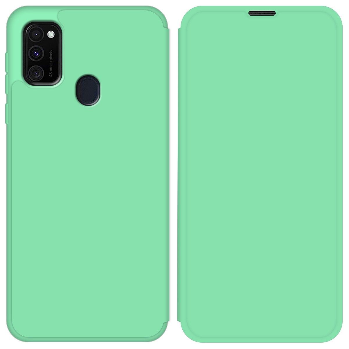Funda Silicona Líquida con Tapa para Samsung Galaxy M30s / M21 color Verde Pastel