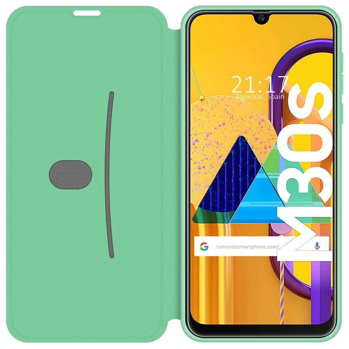 Funda Silicona Líquida con Tapa para Samsung Galaxy M30s / M21 color Verde Pastel