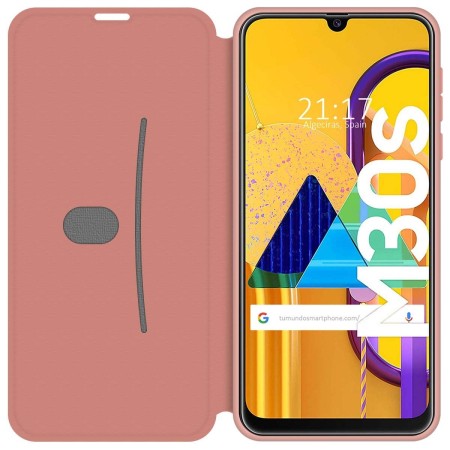 Funda Silicona Líquida con Tapa para Samsung Galaxy M30s / M21 color Rosa Pastel