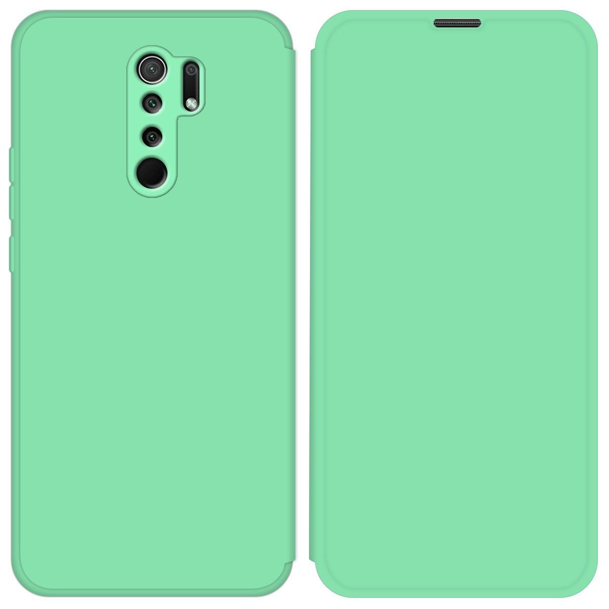 Funda Silicona Líquida con Tapa para Xiaomi Redmi 9 color Verde Pastel