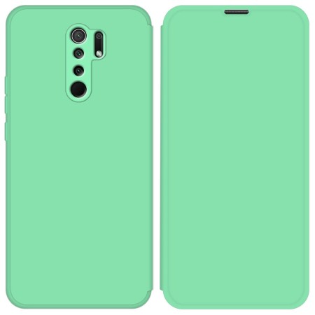 Funda Silicona Líquida con Tapa para Xiaomi Redmi 9 color Verde Pastel