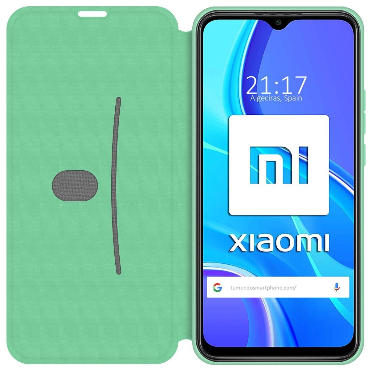 Funda Silicona Líquida con Tapa para Xiaomi Redmi 9 color Verde Pastel