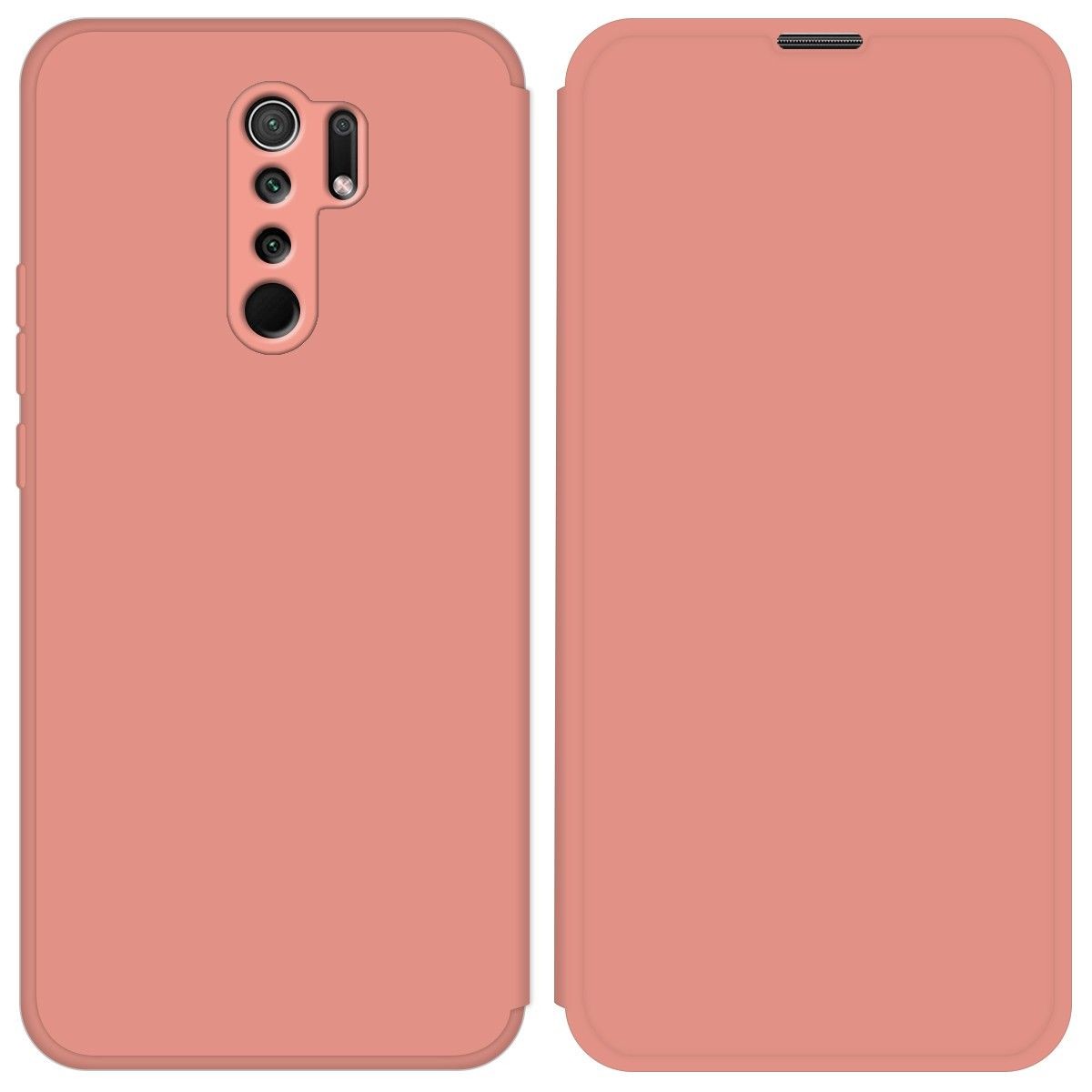 Funda Silicona Líquida con Tapa para Xiaomi Redmi 9 color Rosa Pastel