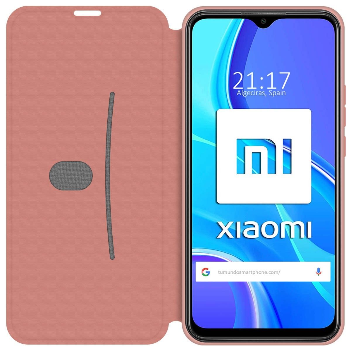 Funda Silicona Líquida con Tapa para Xiaomi Redmi 9 color Rosa Pastel