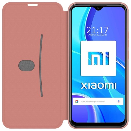 Funda Silicona Líquida con Tapa para Xiaomi Redmi 9 color Rosa Pastel