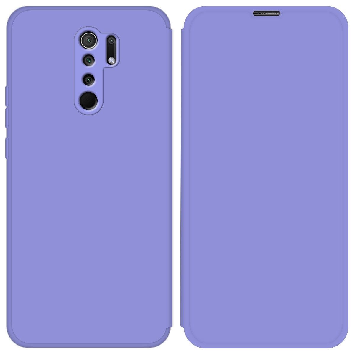 Funda Silicona Líquida con Tapa para Xiaomi Redmi 9 color Morado Pastel