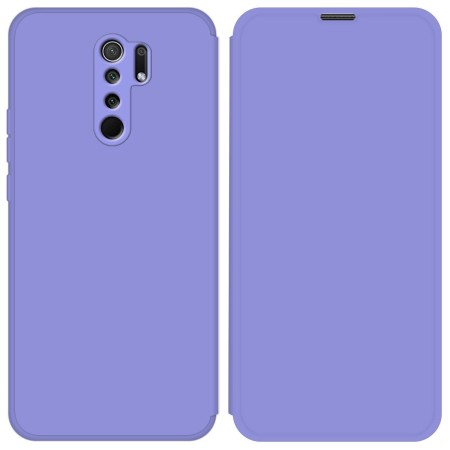 Funda Silicona Líquida con Tapa para Xiaomi Redmi 9 color Morado Pastel