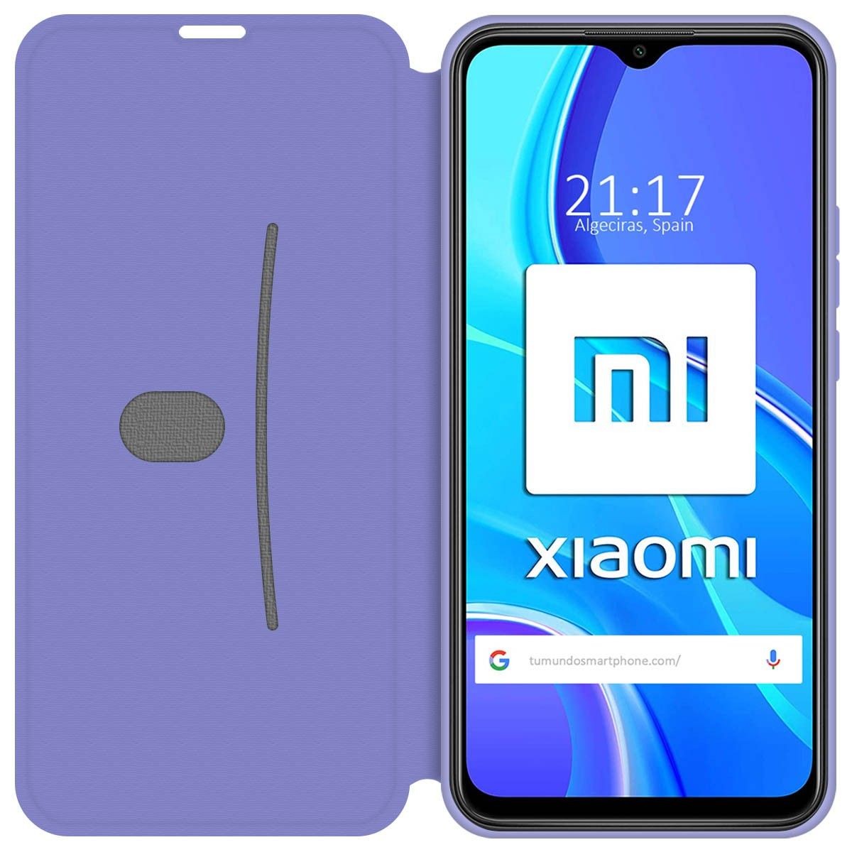 Funda Silicona Líquida con Tapa para Xiaomi Redmi 9 color Morado Pastel