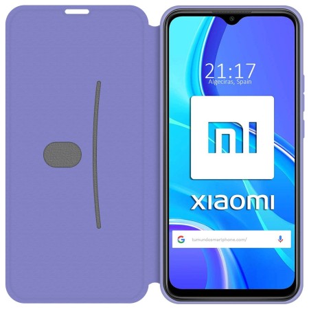 Funda Silicona Líquida con Tapa para Xiaomi Redmi 9 color Morado Pastel