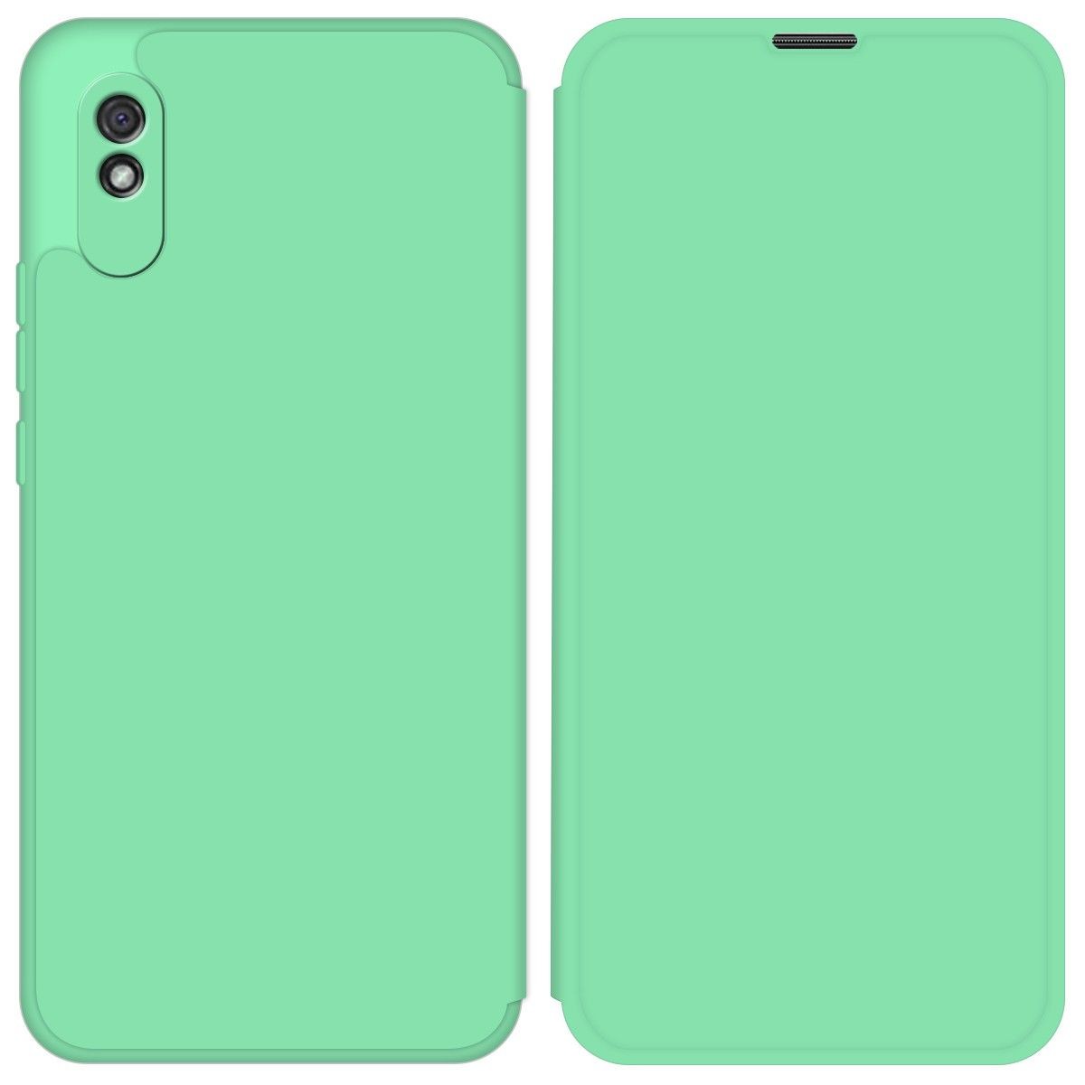 Funda Silicona Líquida con Tapa para Xiaomi Redmi 9A color Verde Pastel