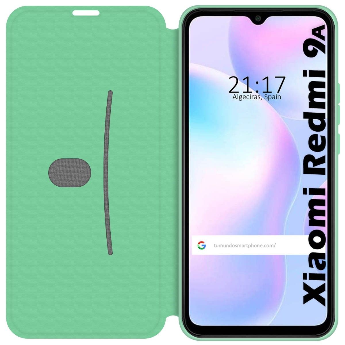 Funda Silicona Líquida con Tapa para Xiaomi Redmi 9A color Verde Pastel