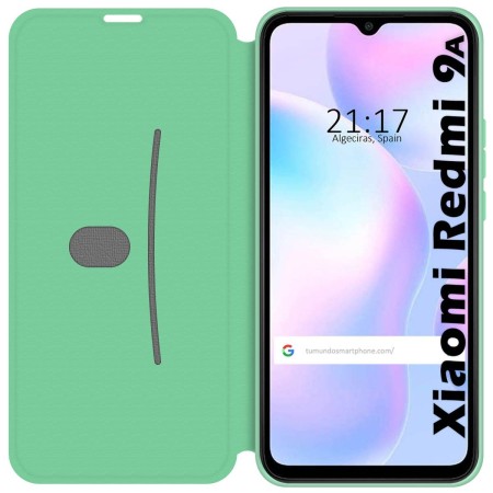 Funda Silicona Líquida con Tapa para Xiaomi Redmi 9A color Verde Pastel