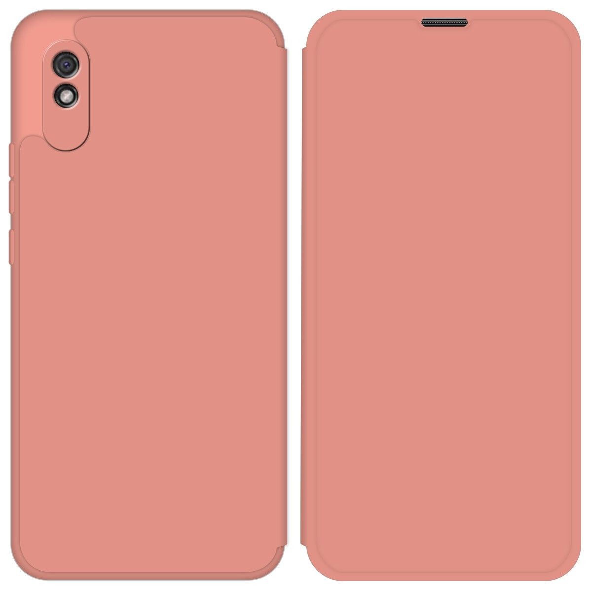Funda Silicona Líquida con Tapa para Xiaomi Redmi 9A color Rosa Pastel