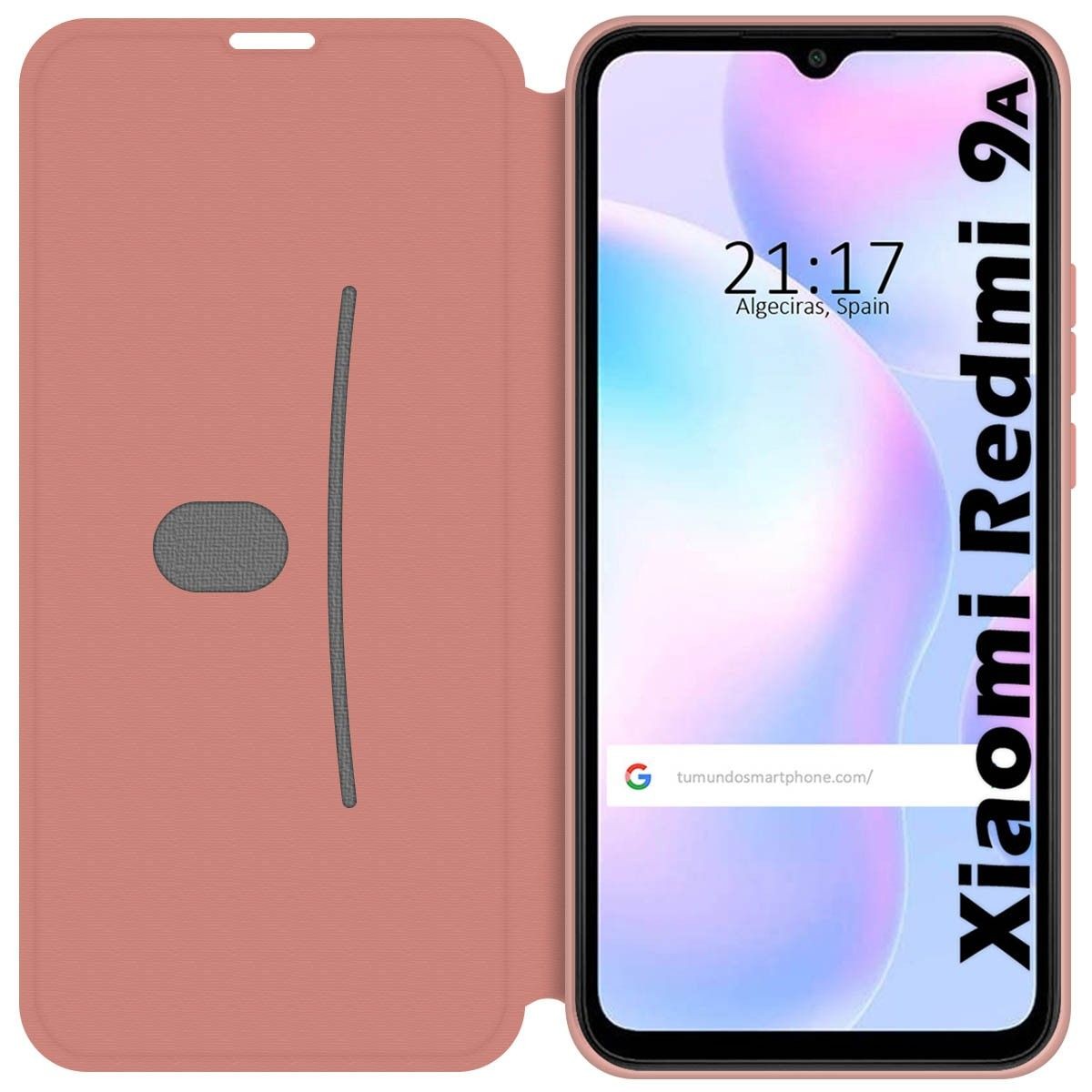 Funda Silicona Líquida con Tapa para Xiaomi Redmi 9A color Rosa Pastel