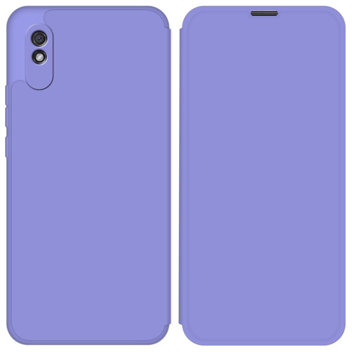 Funda Silicona Líquida con Tapa para Xiaomi Redmi 9A color Morado Pastel
