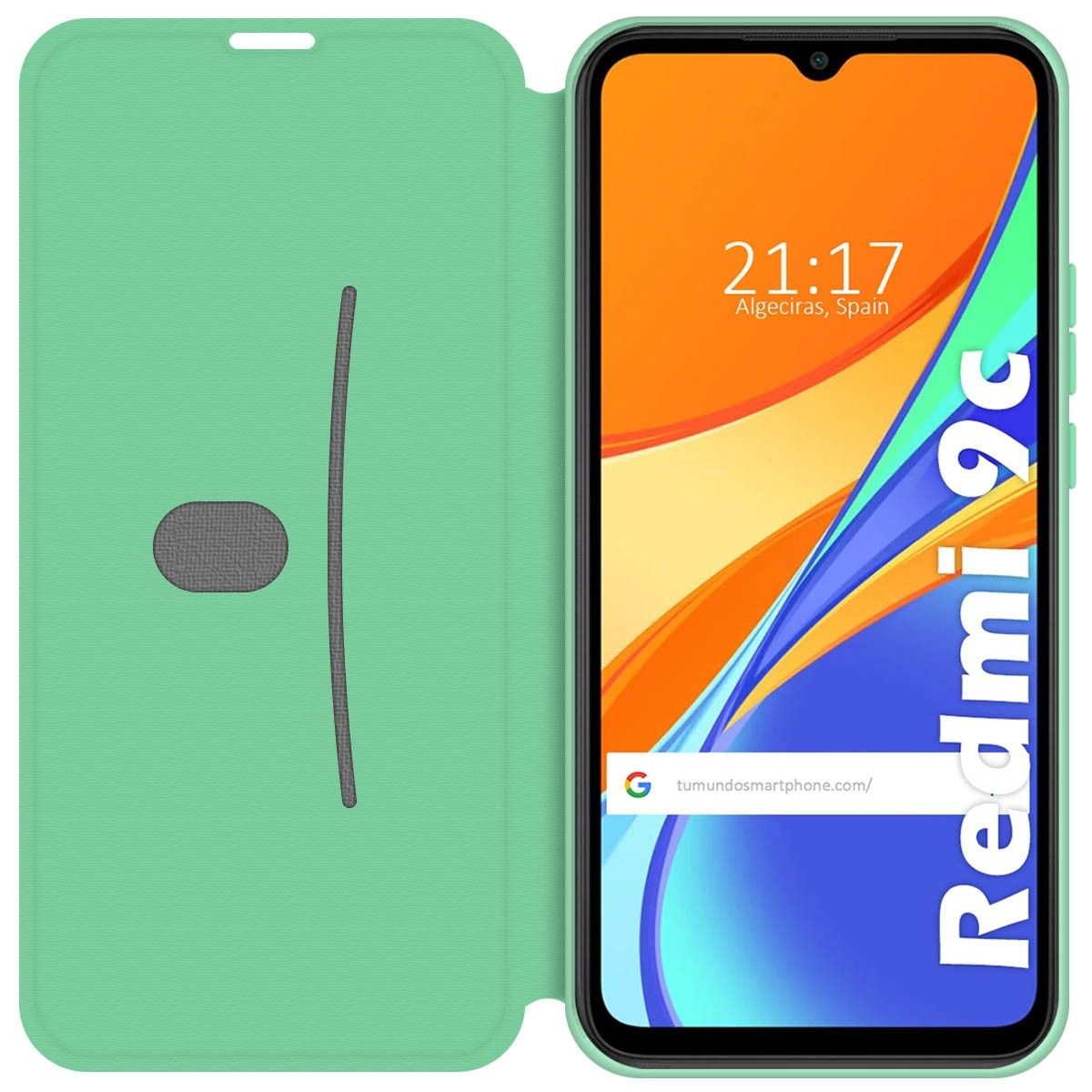 Funda Silicona Líquida con Tapa para Xiaomi Redmi 9C color Verde Pastel