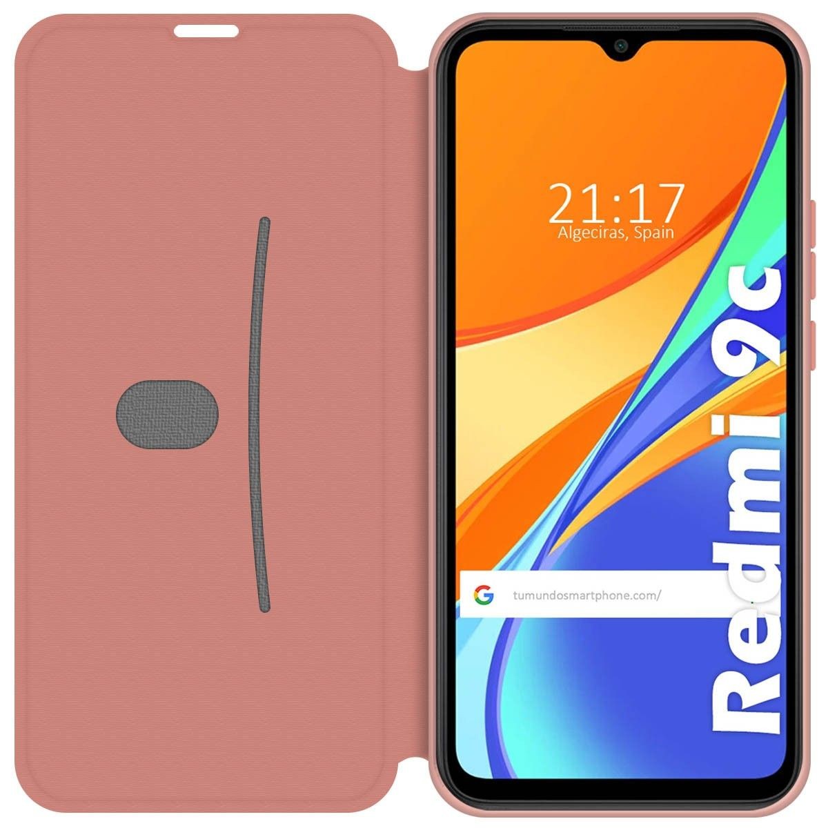 Funda Silicona Líquida con Tapa para Xiaomi Redmi 9C color Rosa Pastel
