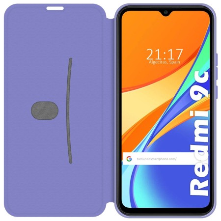 Funda Silicona Líquida con Tapa para Xiaomi Redmi 9C color Morado Pastel