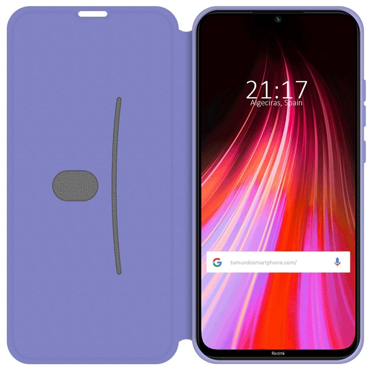 Funda Silicona Líquida con Tapa para Xiaomi Redmi Note 8T color Morado Pastel