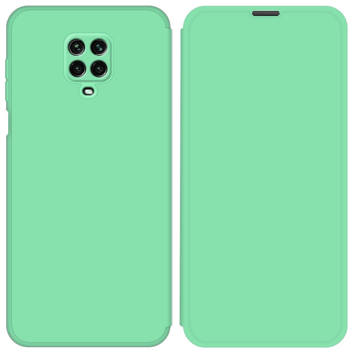 Funda Silicona Líquida con Tapa para Xiaomi Redmi Note 9S / Note 9 Pro  color Verde Pastel