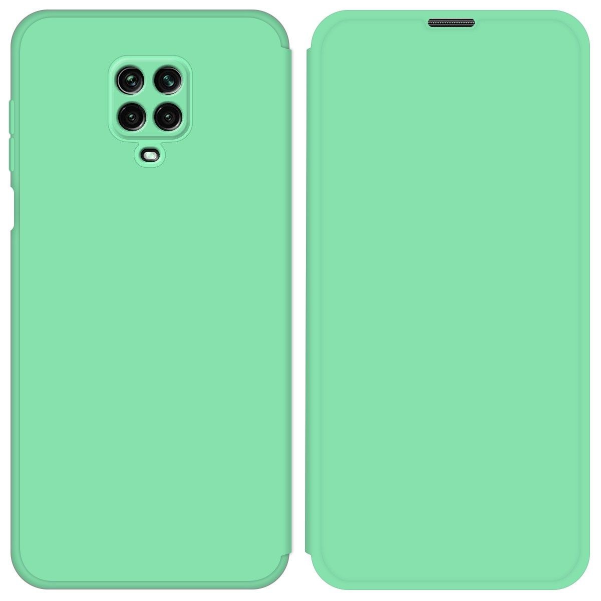 Funda Silicona Líquida con Tapa para Xiaomi Redmi Note 9S / Note 9 Pro color Verde Pastel
