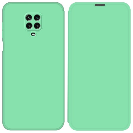 Funda Silicona Líquida con Tapa para Xiaomi Redmi Note 9S / Note 9 Pro color Verde Pastel