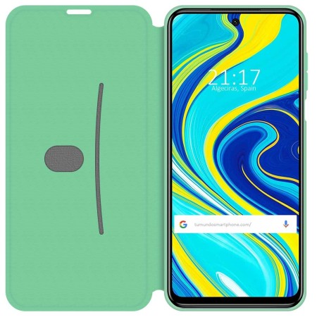 Funda Silicona Líquida con Tapa para Xiaomi Redmi Note 9S / Note 9 Pro color Verde Pastel