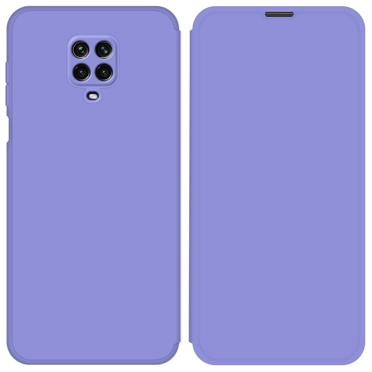 Funda Silicona Líquida con Tapa para Xiaomi Redmi Note 9S / Note 9 Pro color Morado Pastel