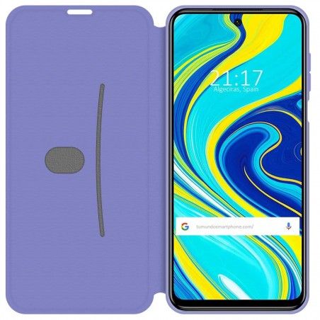 Funda Silicona Líquida con Tapa para Xiaomi Redmi Note 9S / Note 9 Pro color Morado Pastel