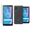 Pack 2 En 1 Funda Gel Transparente + Protector Cristal Templado para Alcatel 1B 2020