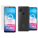Pack 2 En 1 Funda Gel Transparente + Protector Cristal Templado para Alcatel 3X 4CAM