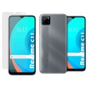 Pack 2 En 1 Funda Gel Transparente + Protector Cristal Templado para Realme C11