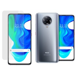 Pack 2 En 1 Funda Gel Transparente + Protector Cristal Templado para Xiaomi POCO F2 Pro