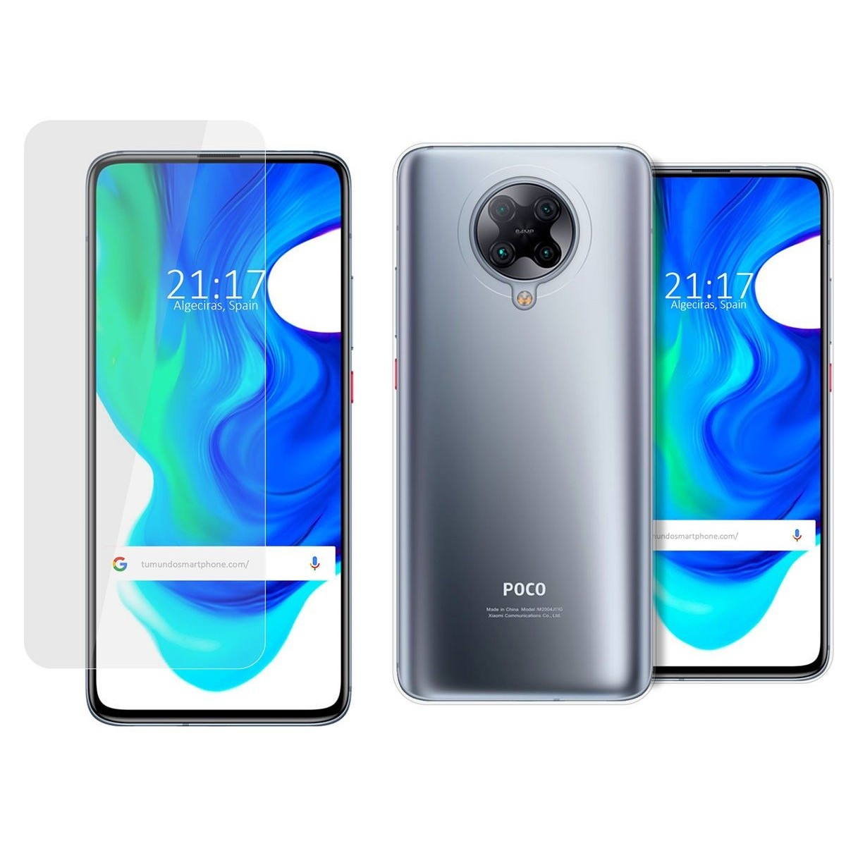 Pack 2 En 1 Funda Gel Transparente + Protector Cristal Templado para Xiaomi POCO F2 Pro
