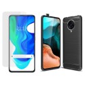 Pack 2 En 1 Funda Gel Tipo Carbono + Protector Cristal Templado para Xiaomi POCO F2 Pro