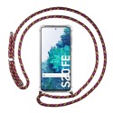 Funda Colgante Transparente para Samsung Galaxy S20 FE con Cordon Rosa / Dorado