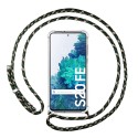 Funda Colgante Transparente para Samsung Galaxy S20 FE con Cordon Verde / Dorado