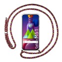 Funda Colgante Transparente para Samsung Galaxy M51 con Cordon Rosa / Dorado