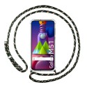 Funda Colgante Transparente para Samsung Galaxy M51 con Cordon Verde / Dorado