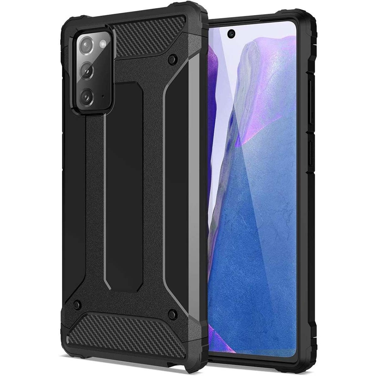 Funda Tipo Hybrid Tough Armor (Pc+Tpu) Negra para  Samsung Galaxy Note 20