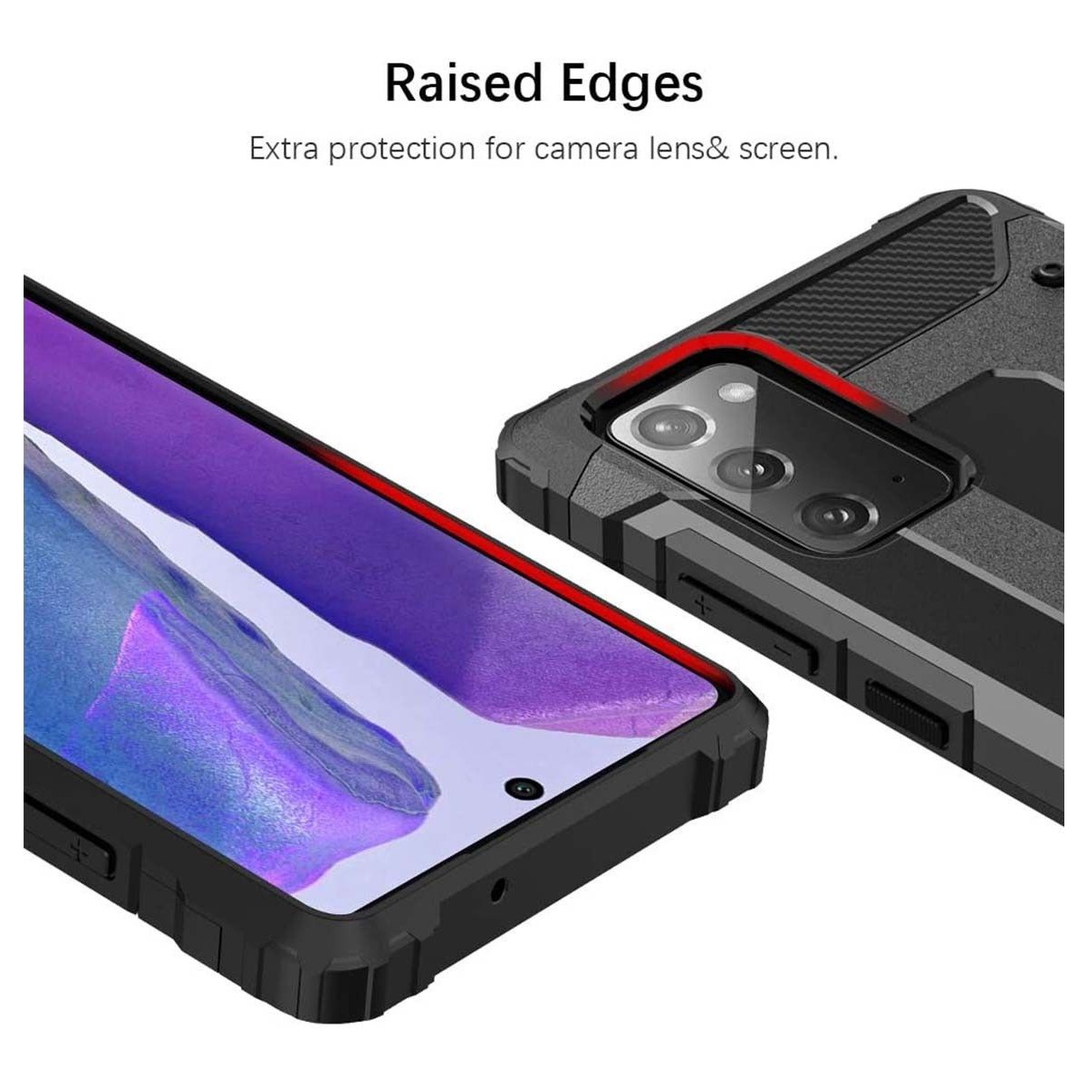 Funda Tipo Hybrid Tough Armor (Pc+Tpu) Negra para  Samsung Galaxy Note 20